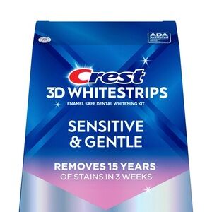 Crest 3D Whitestrips Sensitive & Gentle — Blue and Pink Packaging